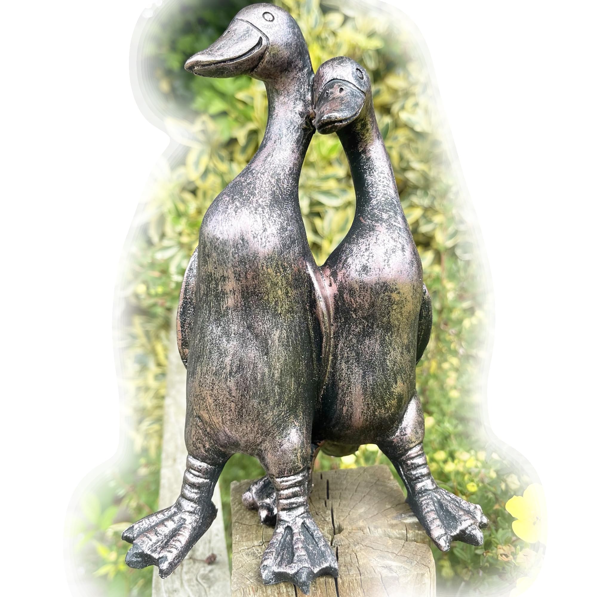 Darthome Bronze Vintage Garden Statue Sculpture Pair Of Ducks Decorative Figure Ornament Gift 19Cm