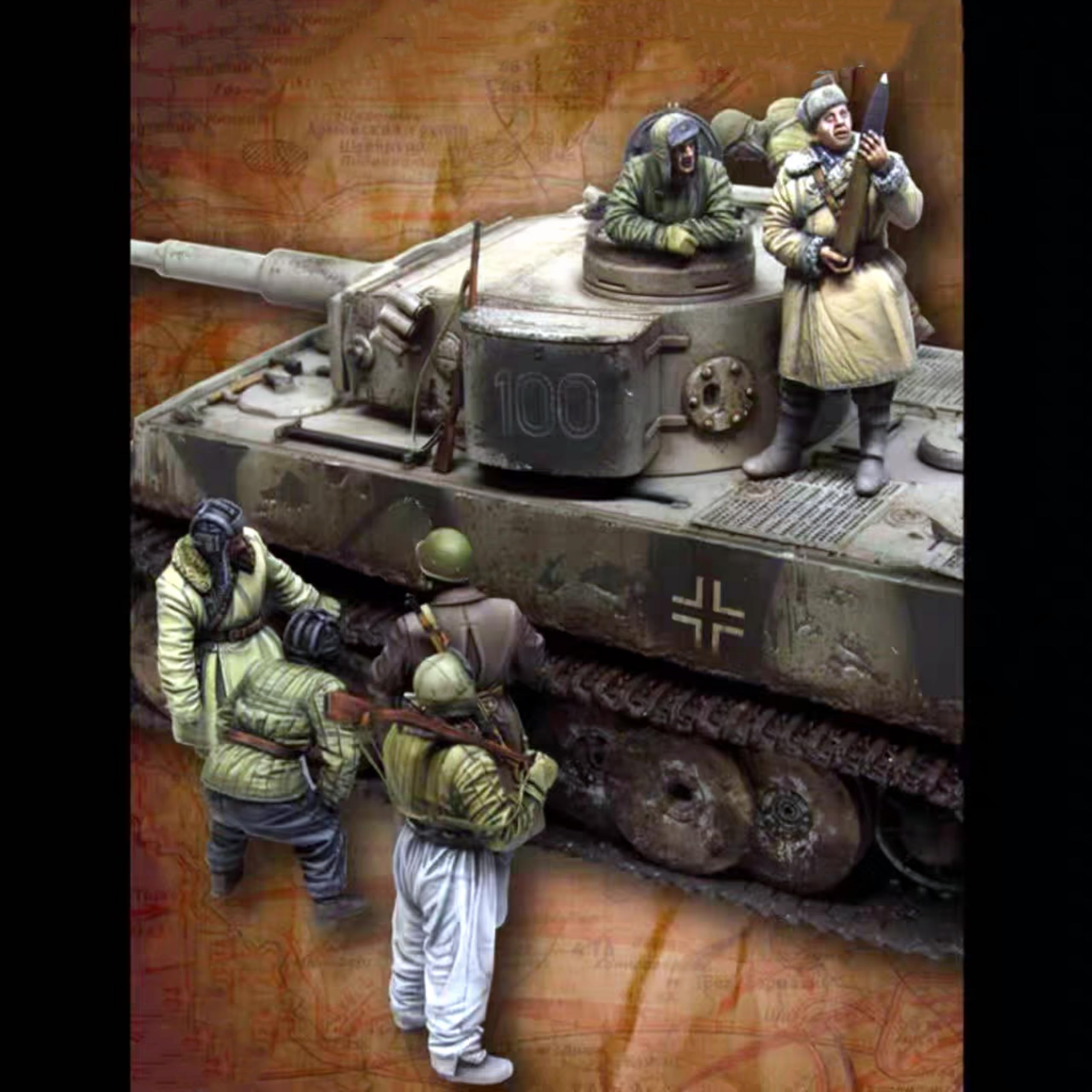 TRUEGRIS 1/35 WWII Soviet Tank Soldier Resin Model Kit Unpainted and Unassembled (6 figures, no tank) //k8w6J1