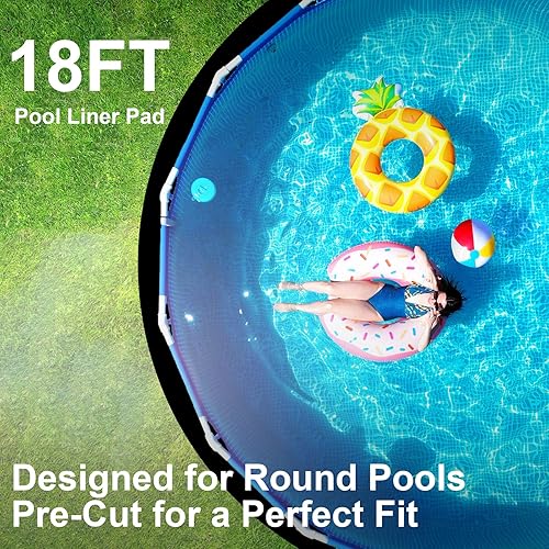 Miniatura 5 de Almohadilla redonda de revestimiento de piso de piscina sobre el suelo de 18 pies, prevención de pinchazos, protección inferior, vida útil