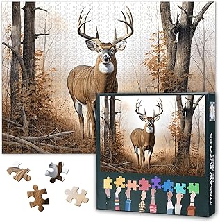 Comprar Puzzle de 1000 piezas de ciervo de cola blanca Extreme Challenge, superficie mate premium, arte de vida silvestre para adultos, difícil diseño natural XXL, puzzle de papel con detalle desierto, 27,5 x