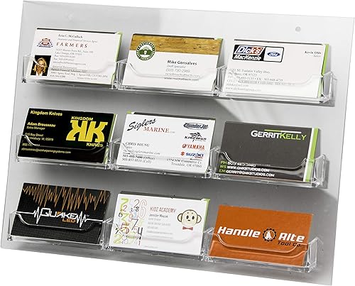 Miniatura 3 de Tarjetero vertical de acrílico transparente para escritorio de 3.5 x 2 pulgadas - Organizador de tarjetas de visita de plástico múltiple para