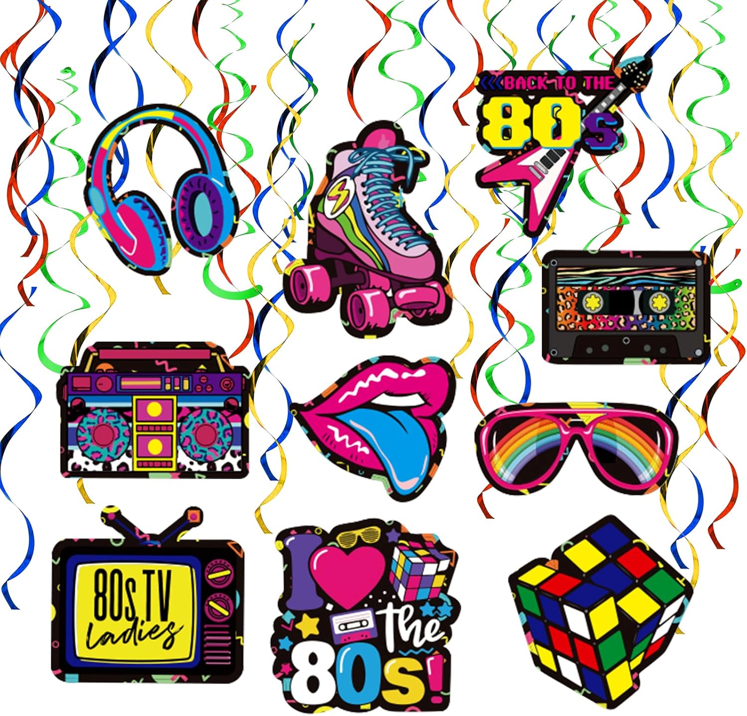 KSSZZCO 80s Party Decorations Back to The 80s Theme Party
