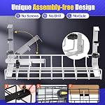 Under Bac de gestion de câble de bureau, Xpatee Gestion de fil améliorée Pas de perceuse Pas de vis, Plateau de câble avec pince pour les organisateurs de fil, Rack de cordon d'ordinateur pour le bureau, Maison - Pas de dommages au bureau blanc