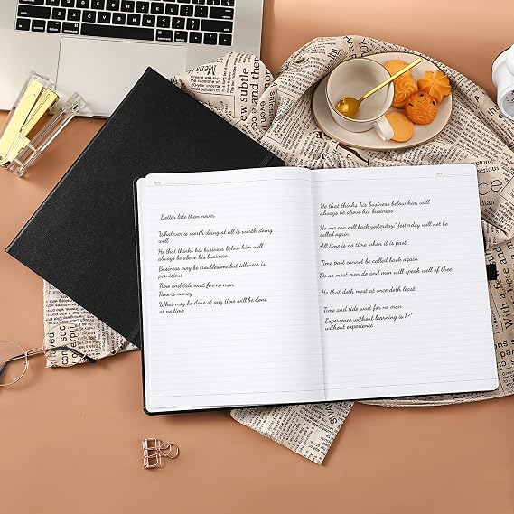 Artfan Notebook A4 - A4 Lined Notebook, Black