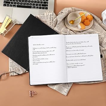 Artfan Notebook A4 - A4 Lined Notebook, Black