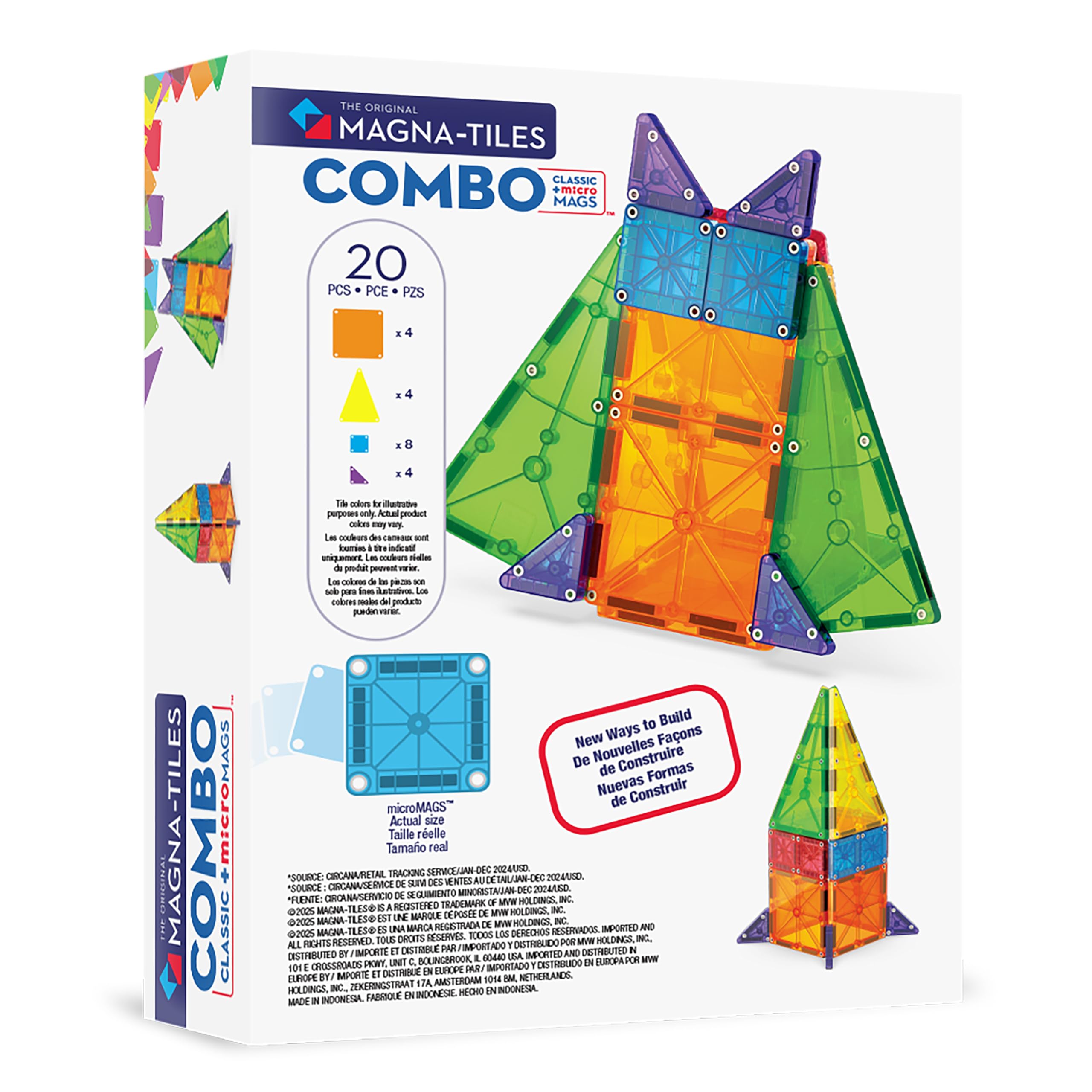 MAGNA-TILES Combo 20-Piece Magnetic Construction Set, The Original