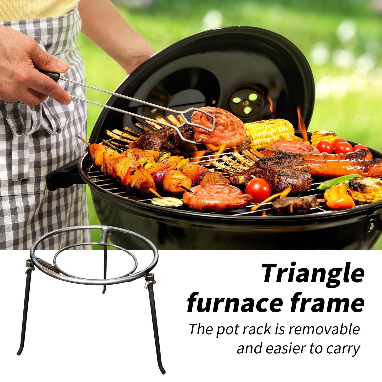 Treppiede Da Campeggio Per Cucinare Supporto Triangolo per Stufa | Cornice Triangolare Per Fornello Portatile E Resistente Al Calore Per Viaggi Escursioni Pesca Falò Campeggio All'Aperto