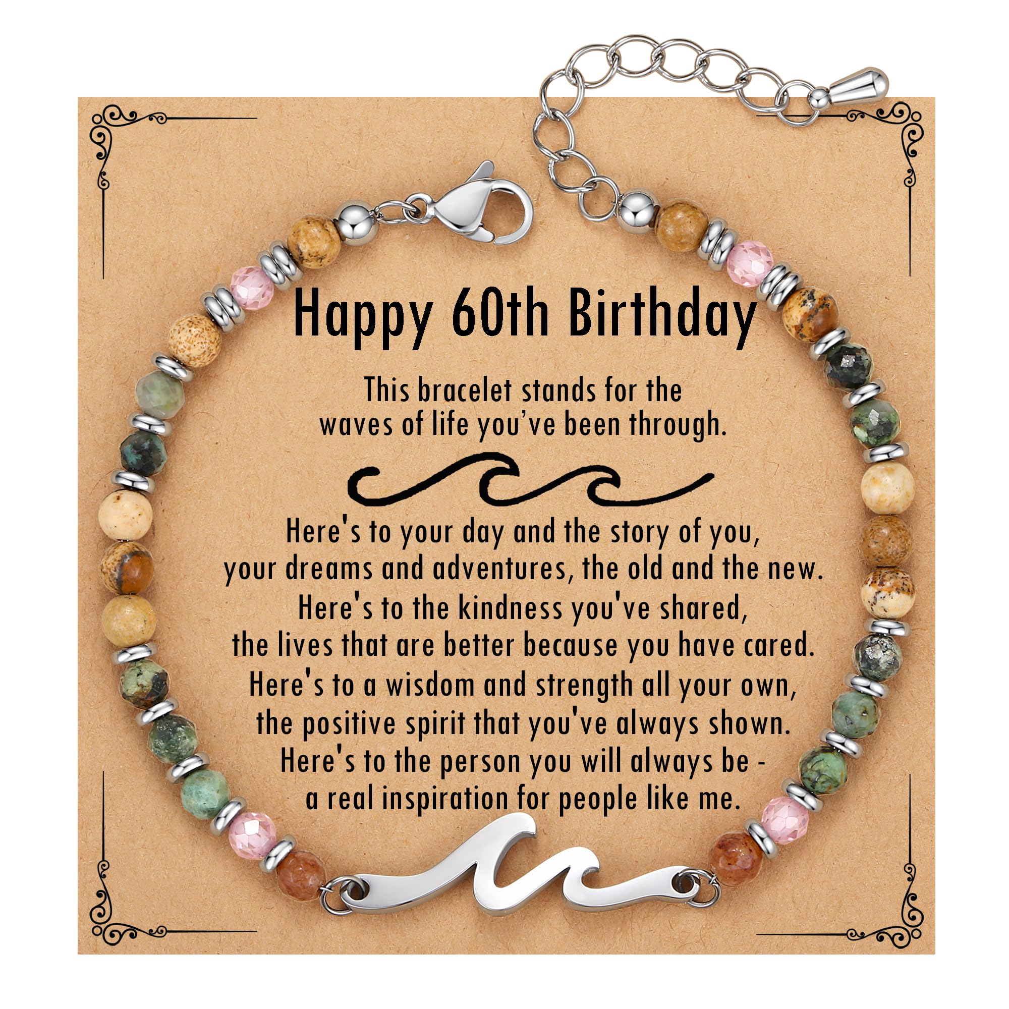 TONY &amp; SANDY Friend Gifts for Women, Unique Birthday Gifts for Women, Sister Gift from Sister, Wave Bracelet, Christmas Stocking Stuffers for Woman Female, Bestie Friendship Bracelets