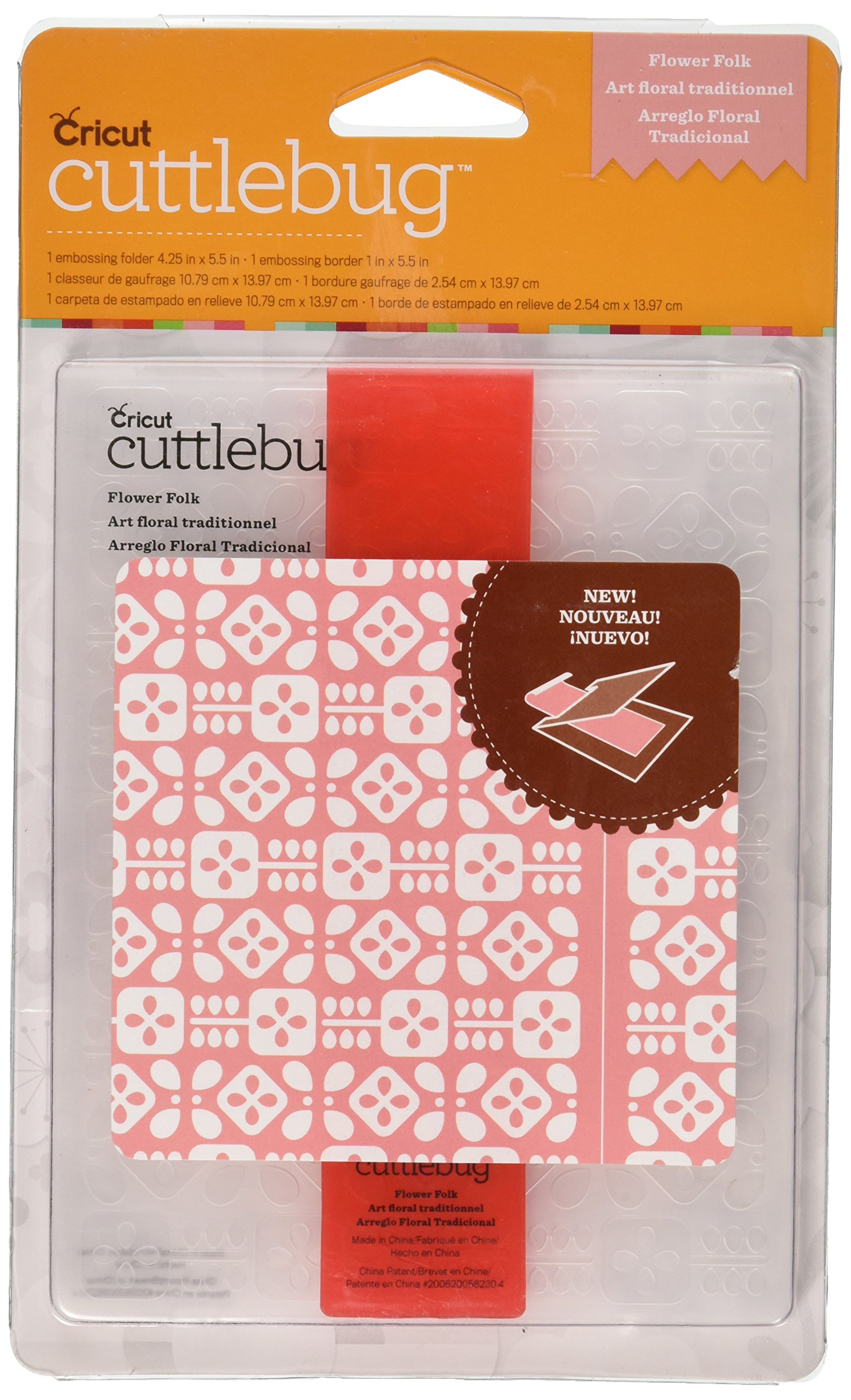 Cuttlebug Cricut A2 Embossing Folder and Border, Flower Folk