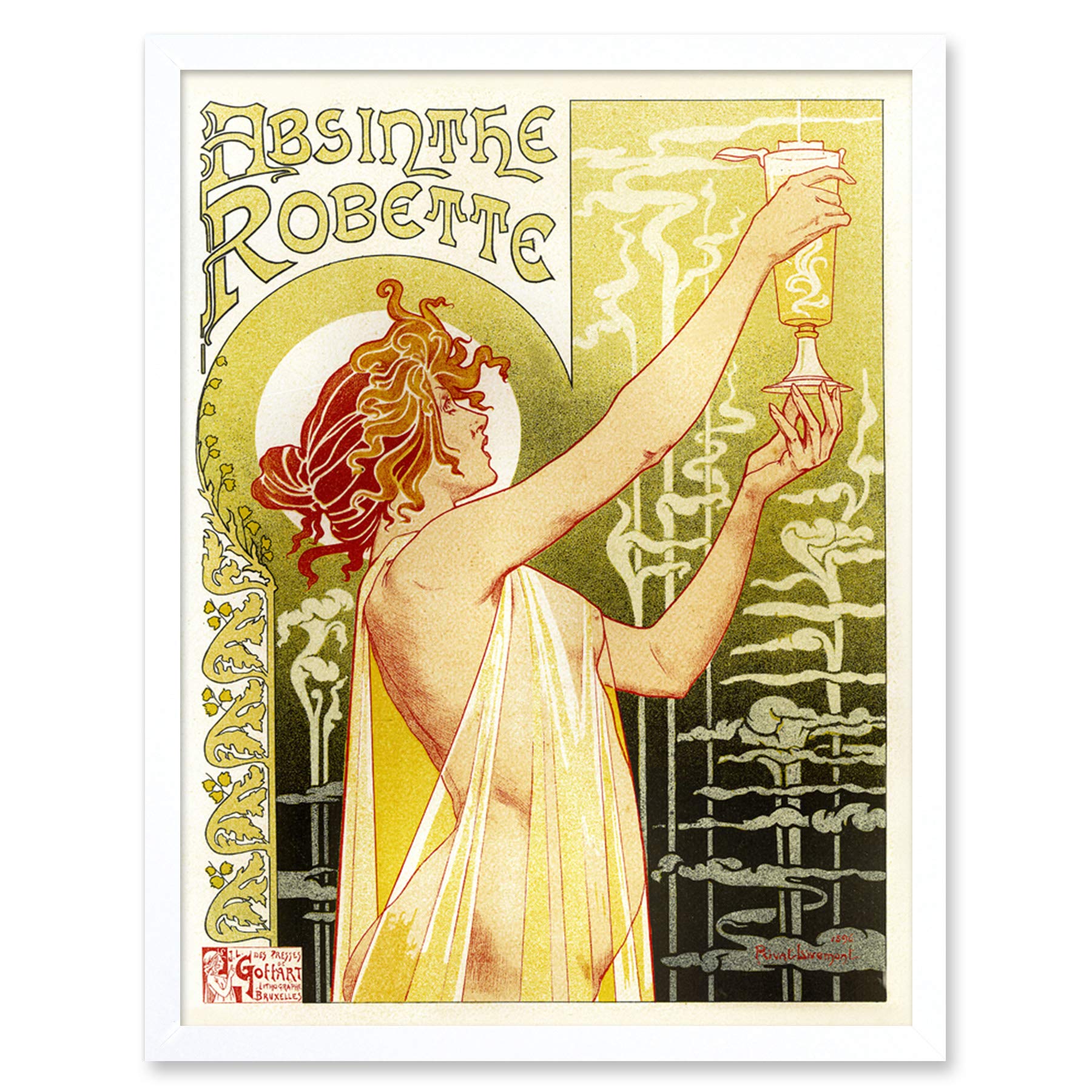 Wee Blue Coo Absinthe Robette Belgium Classic Art Print Framed Poster Wall Decor 12x16 inch