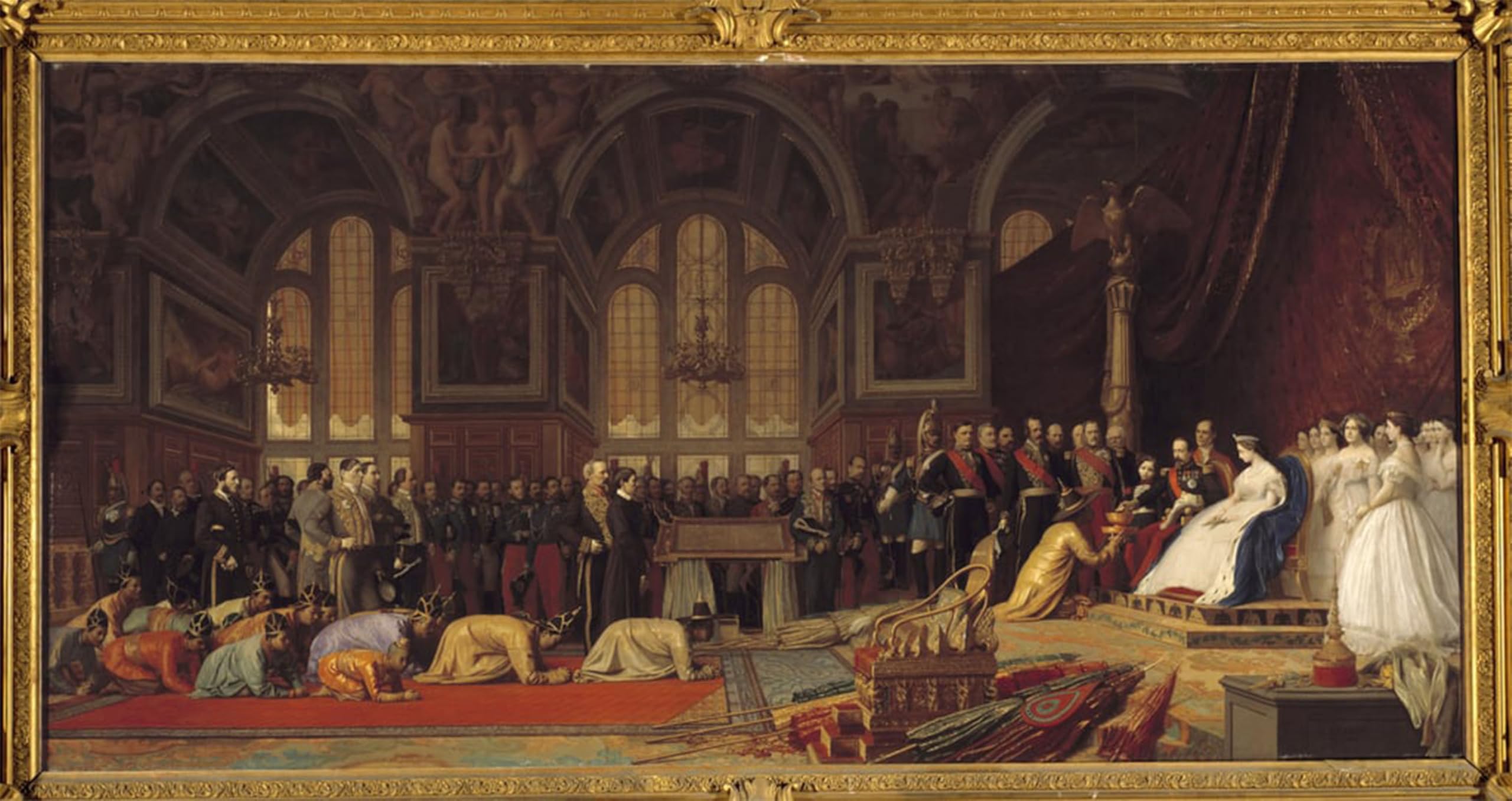 SERENDIPITP Abstract Painting Mural Print Picture Wall Decor Painting Reception of Siam Ambassadors by Jean Leon Gerome Vintage Wall Artwork for Home Decor 60x90cm
