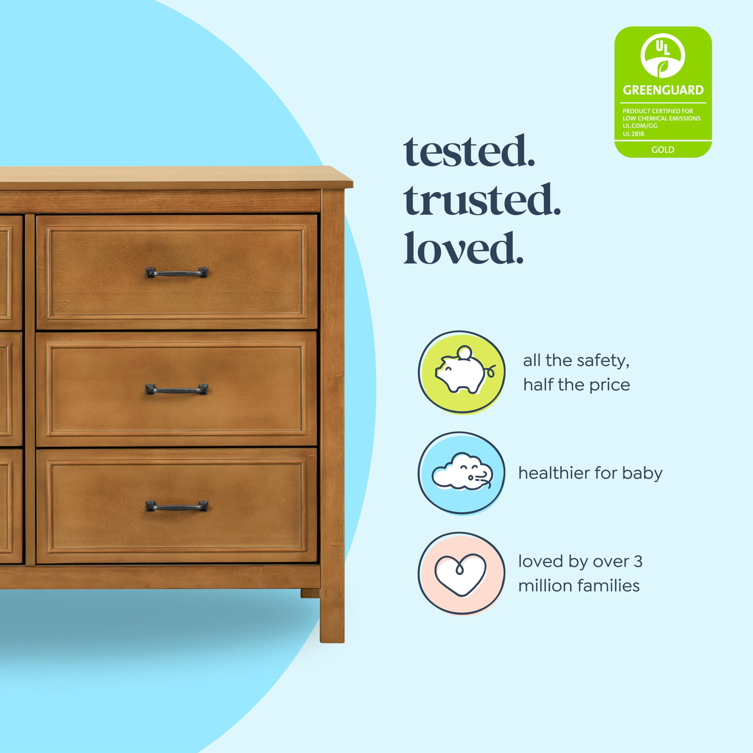 DaVinci Charlie 6-Drawer Double Dresser in Chestnut