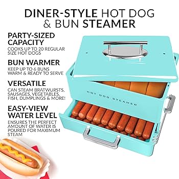 美品　ホットドッグスチーマー　蒸し器 Amazon | Nostalgia 特大レトロクラシックスタイルスチーマー