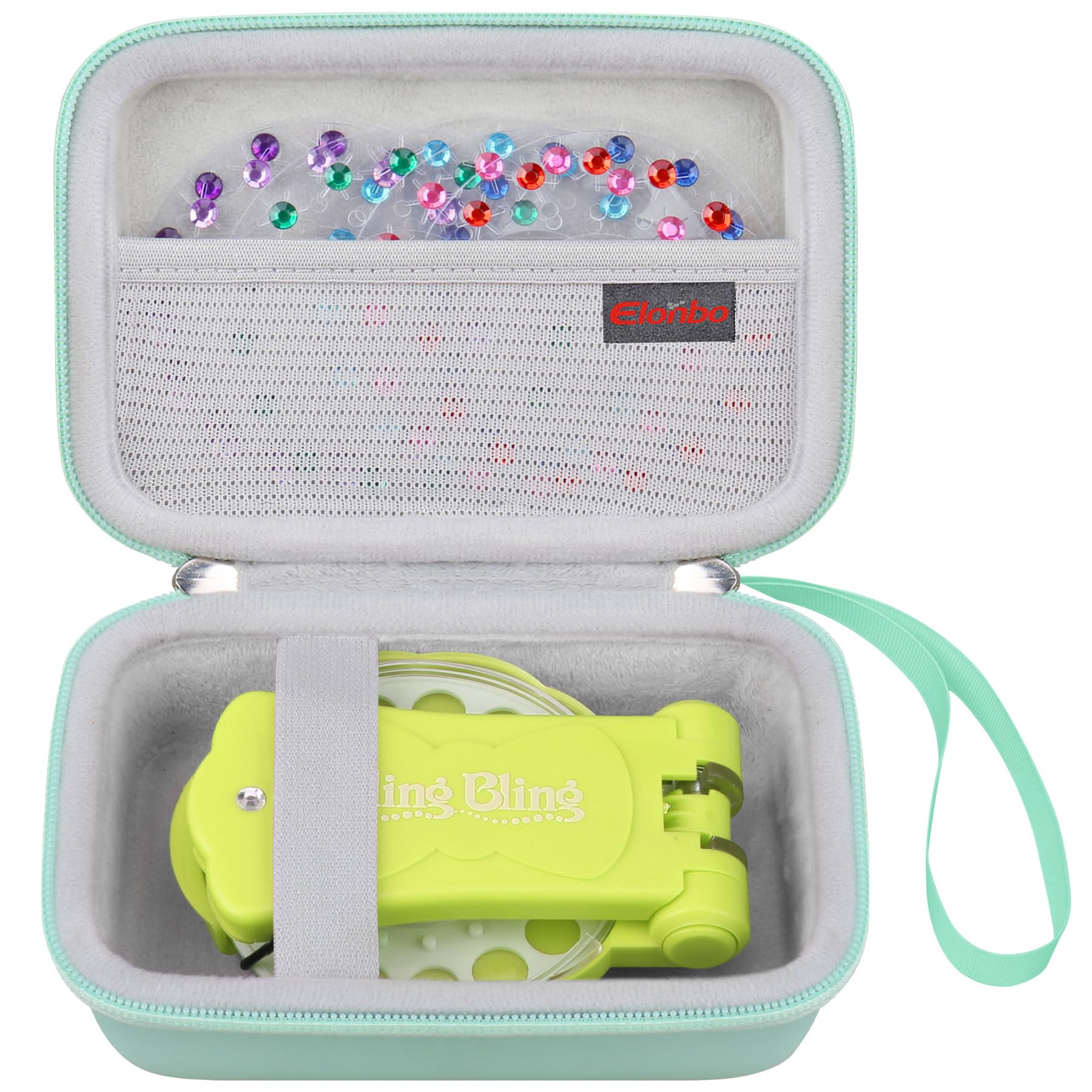 Elonbo Carrying Case for Blinger Dazzling Starter Kit, Blinger Kids Glam Collection Starter Kit Storage Bag, Kids Hair Styling Tool Travel Organizer