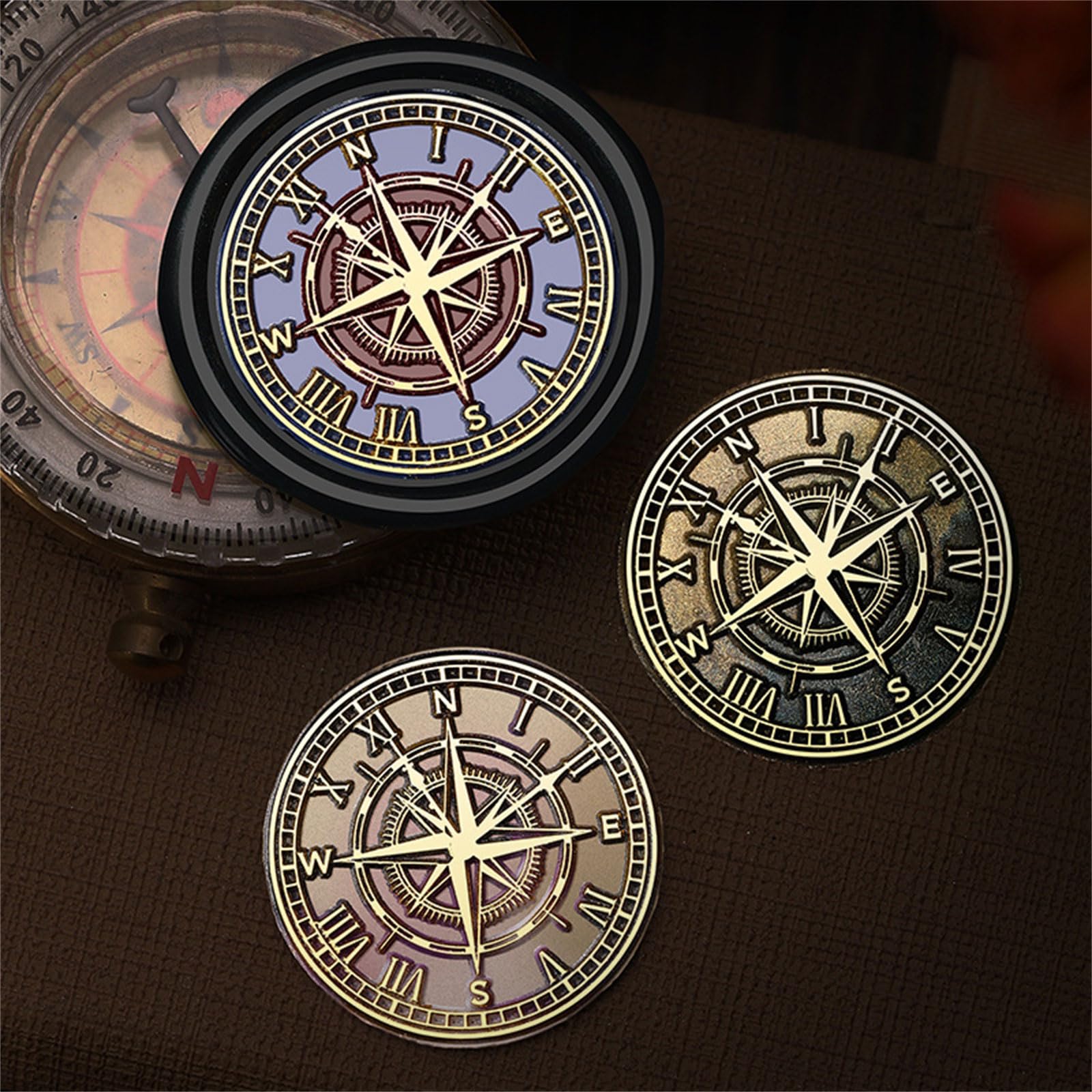Tampon à Cacheter En Cire – Série Astronomique (horloge, Boussole…) – Tête En Laiton Diam. ~3 Cm – Pour Lettres, Invitations, Scrapbooking – Décoration élégante Et Personnelle - 14