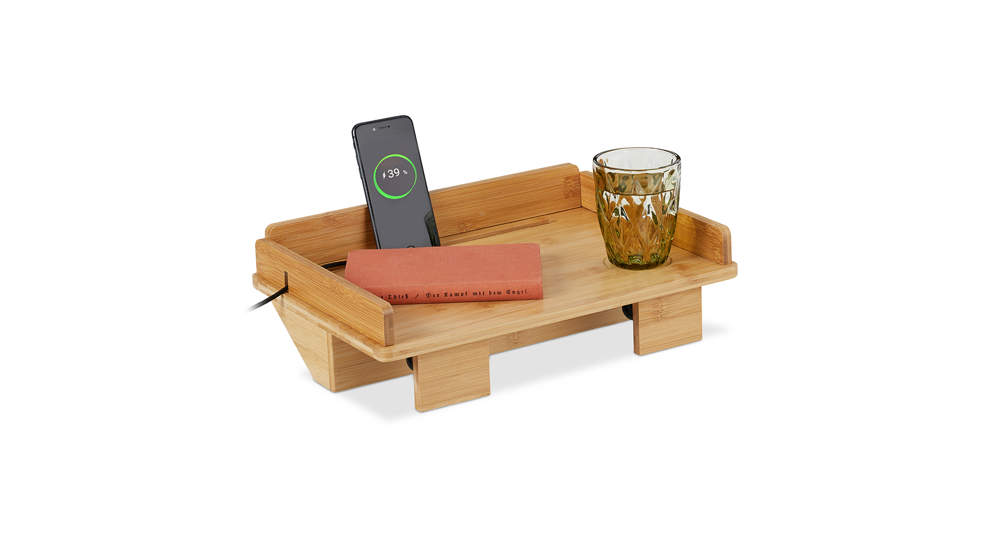 SoBuy NKD01-N Bedplank Bamboe Zwevend nachtkastje Met