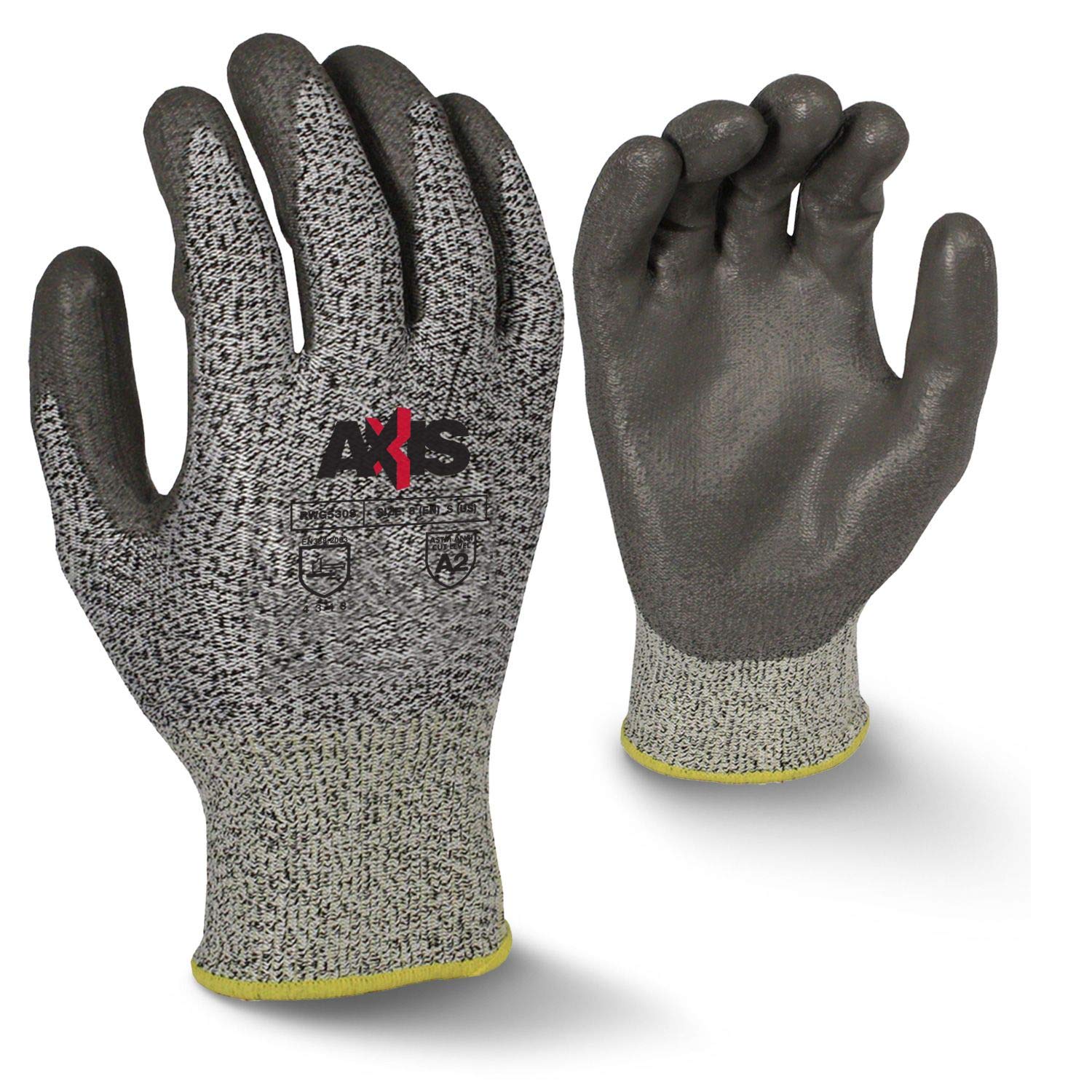 Radians RWG530M Axis Cut Protection Level A2 Work Gloves, PU Palm, Pair, Medium (Pack of 12)