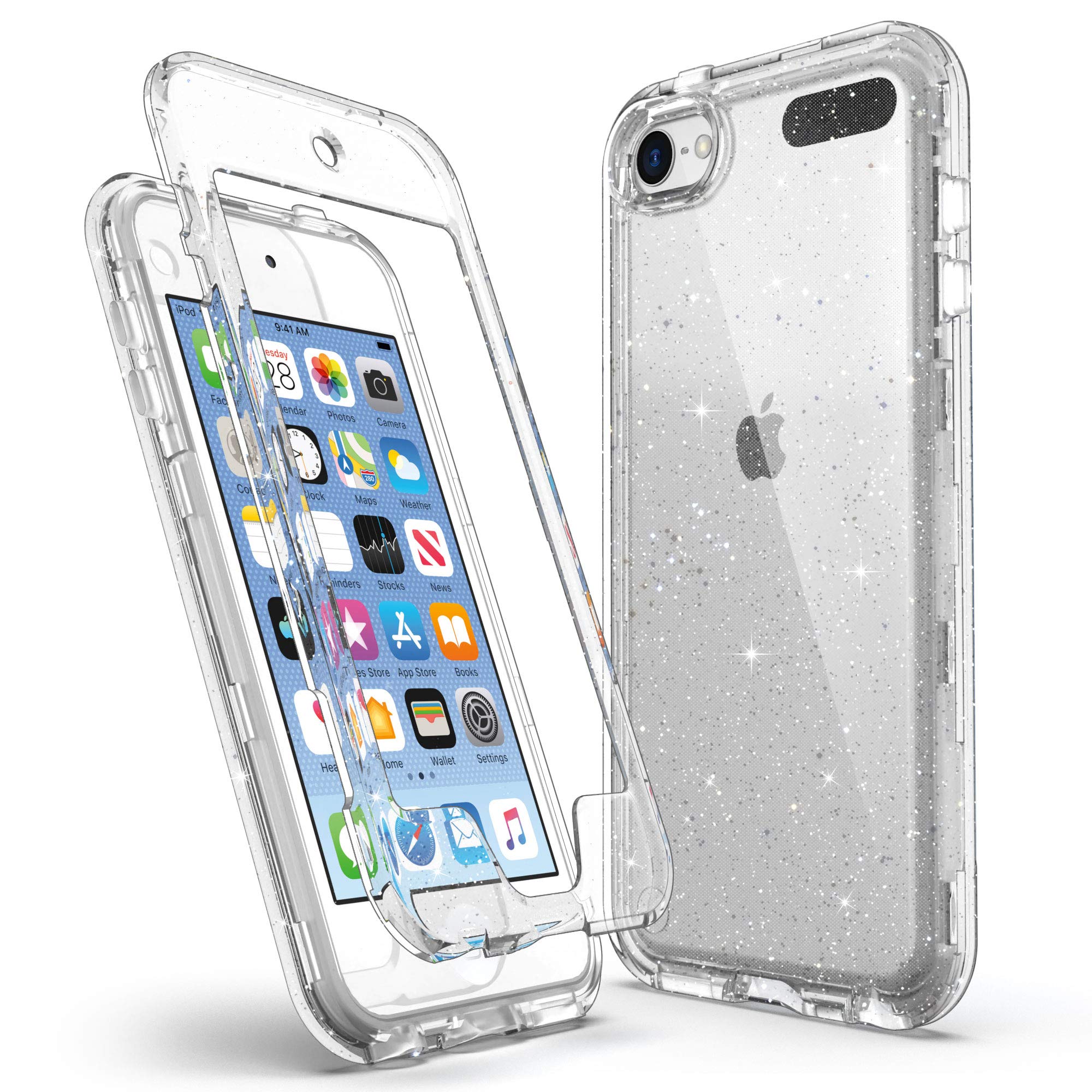 ULAK iPod Touch Case, iPod Touch 5/6 Clear Heavy Duty Shockproof Case  Stylish Transparent Protective Cover Soft TPU Bumper Case for Apple iPod  Touch