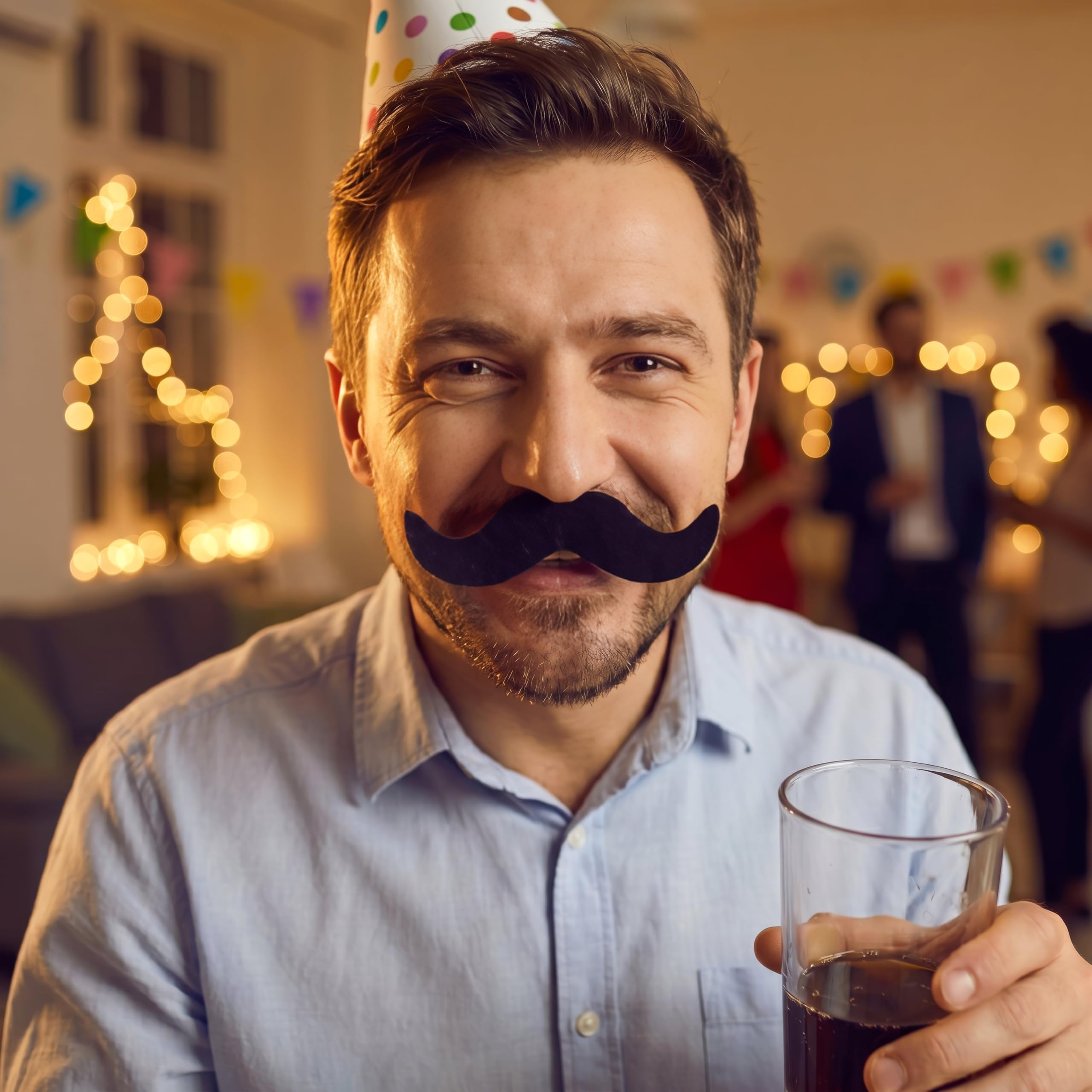 6 czarnych fałszywych wąsów