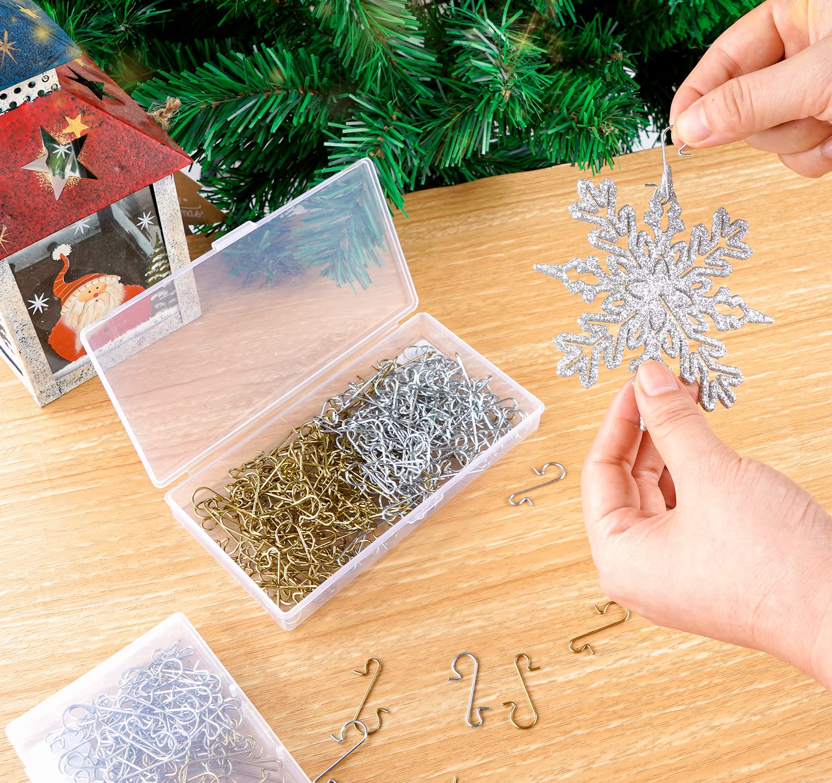 240Pcs Christmas Ornament Hooks Bauble Xmas Tree Ornaments Hanger Hooks Metal Wire Hooks with Storage Box for Christmas Tree Hanging Decoration Gold&Silver - Image 2