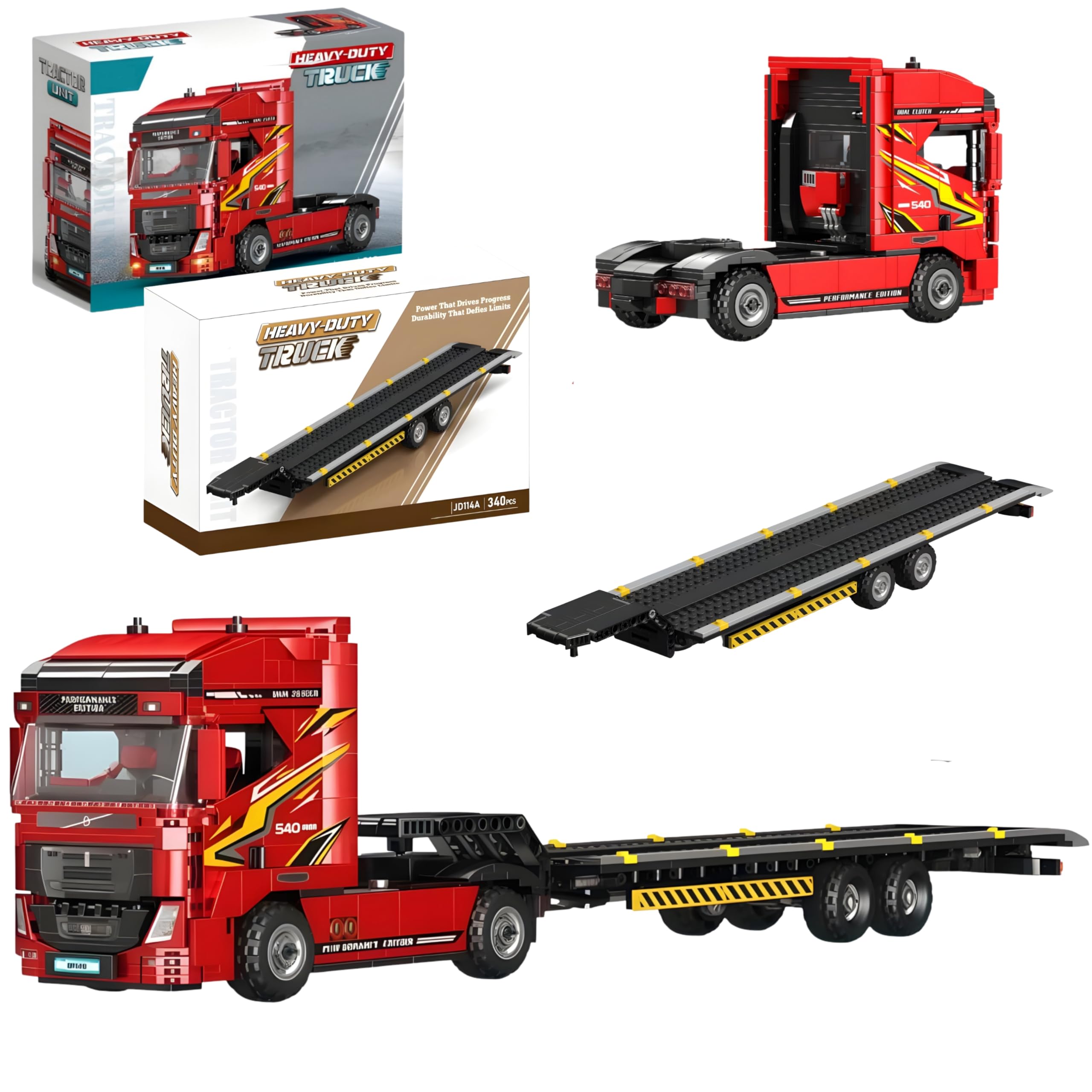 Camión de carga pesada con semirremolque bloques de construcción, 1158 piezas camión camión tractor modelo kit de construcción, bloque de construcción de vehículo mecánico, regalo para los