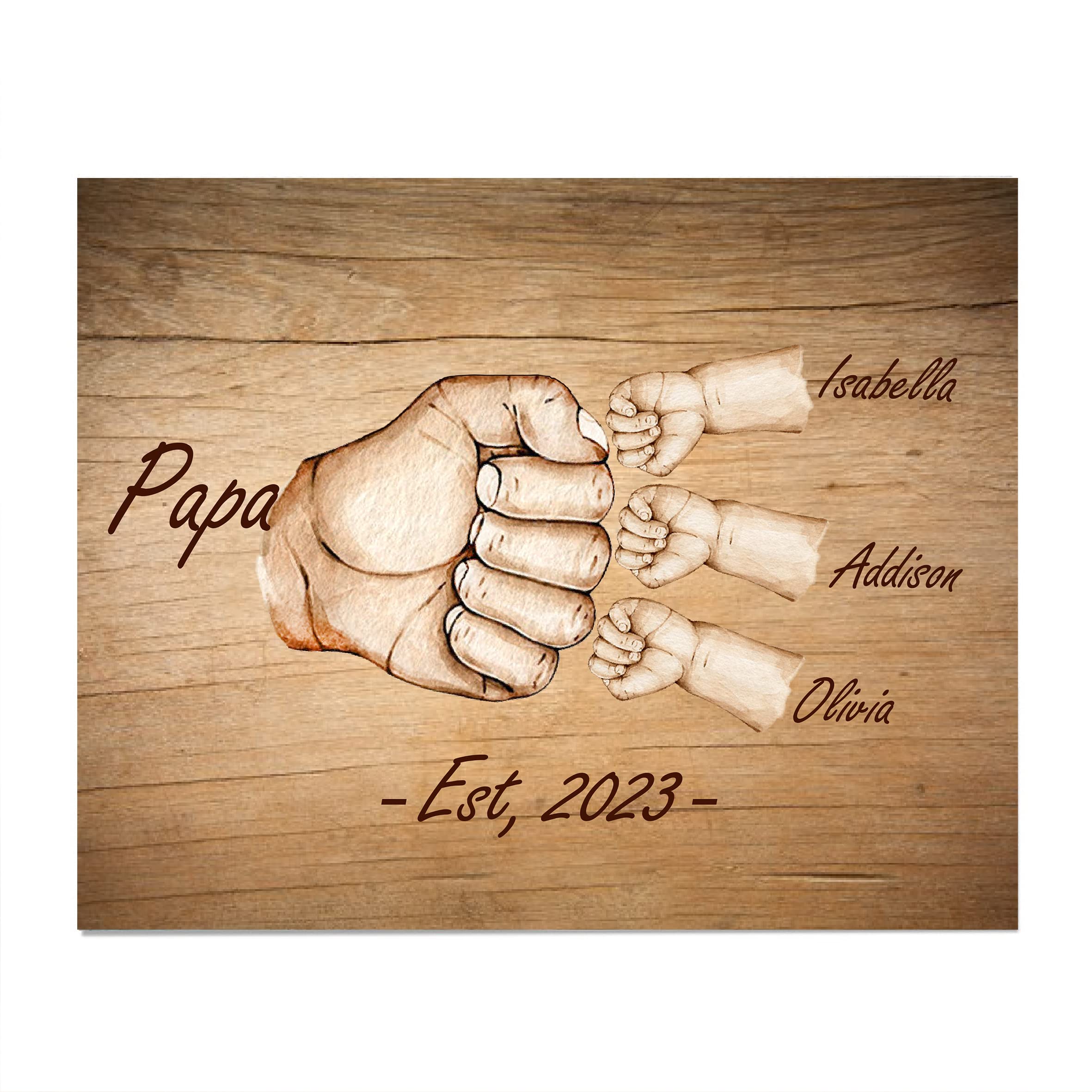 Personalized Wooden Ornaments Sign Gift, Custom Wooden Family Name Decor Sign Gift, Father's Day Gift Ornaments for Dad Grandpa Son Husband (Type 2)