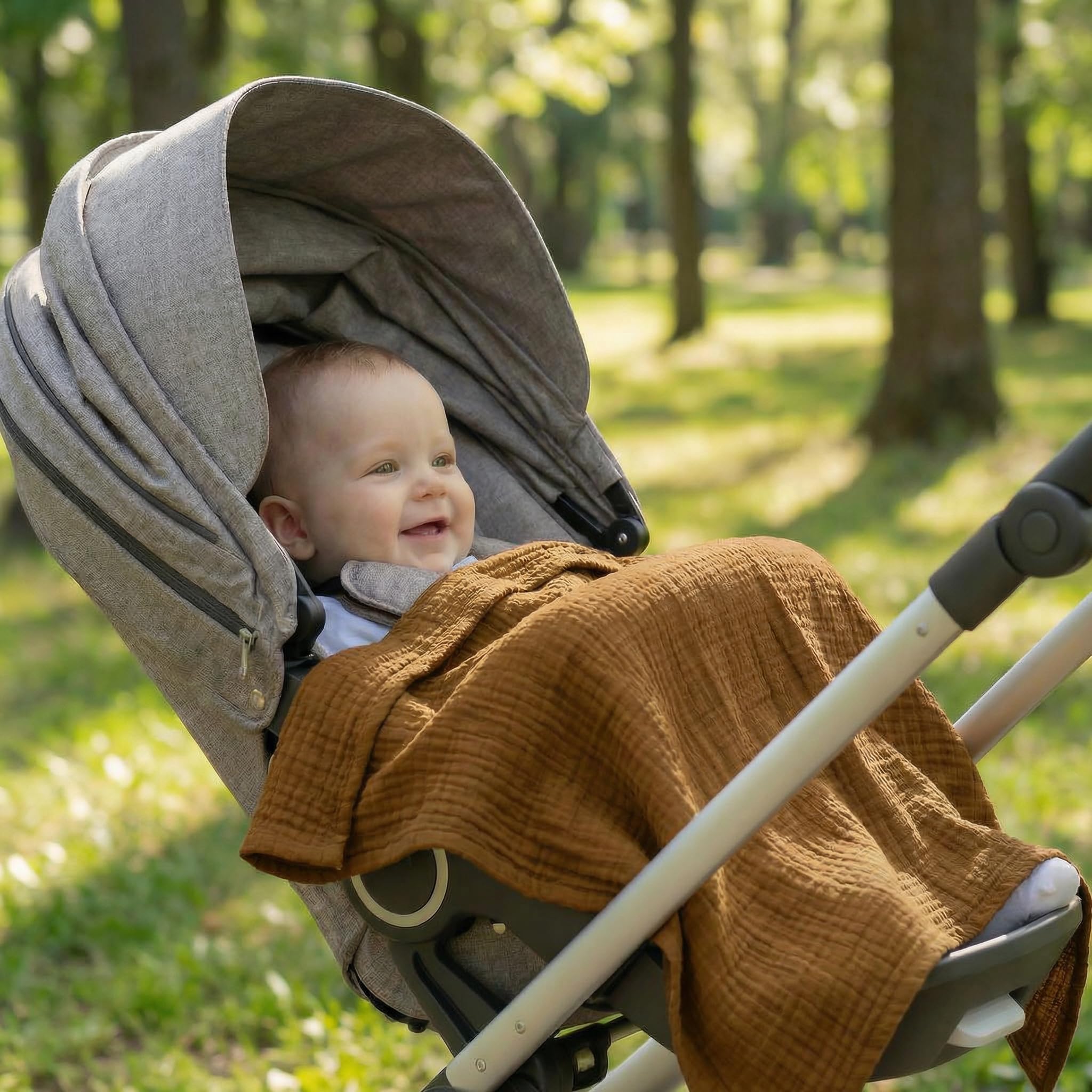 BABYSAFE Mussole Neonato Cotone Biologico 80x70cm Doppia Garza Pacco da 3 Copertina OEKO-TEX Made in Europe