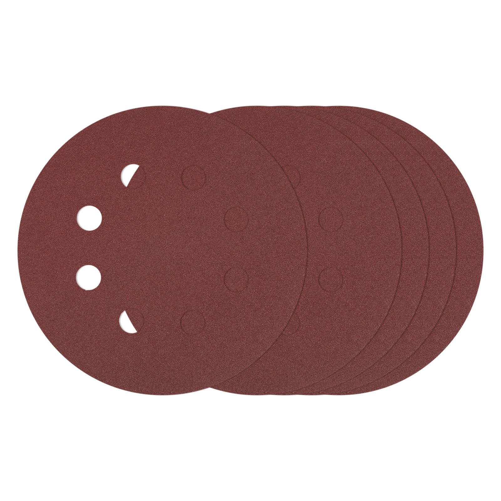 Kozelo 20 Pcs Sanding Disc 220 mm 80 Grit 8 Hole Hook and Loop Random Orbital Sandpapers Suitable for Drywall Sander Wood Metal Furniture, Red