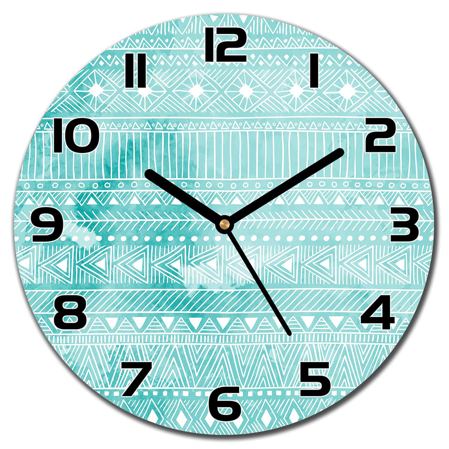 Horloge murale lisible en verre de sécurité 30 cm pour sublimer un salon sombre