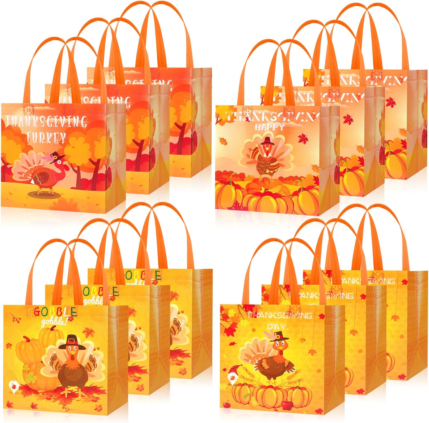 Amazon.com: HOWAF 12Pcs Thanksgiving Day Turkey Non-Woven Bags ...