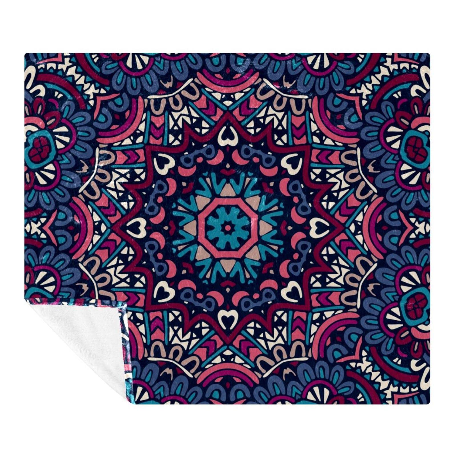 Couverture polaire légère mandala plaid microfibre lit et canapé