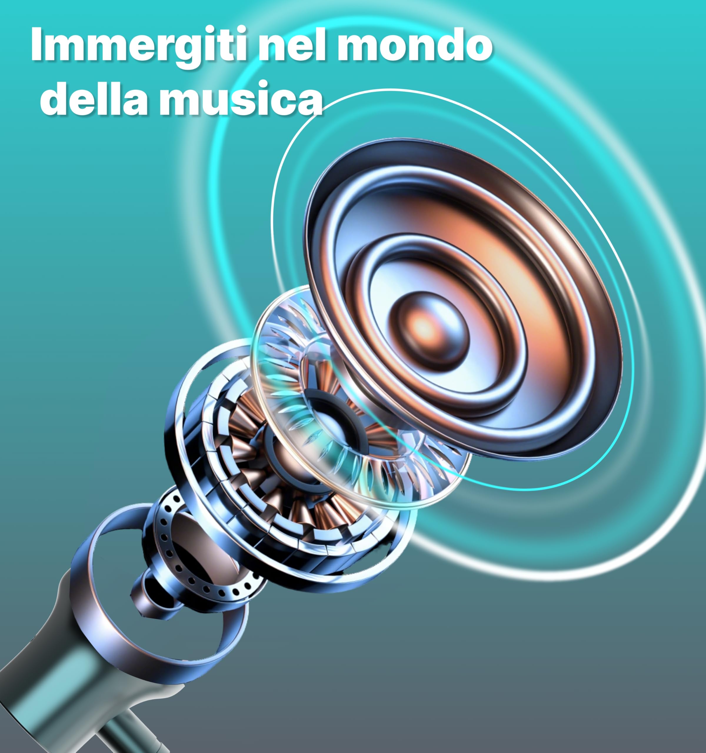 Hmusic H08 Cuffie con Archetto da Collo, Monitoraggio vocale in tempo reale | Impermeabile IPX5, 35 Ore di Autonomia, Auricolari magnetici Bluetooth 6.0, Microfono Al ENC, Display digitale a LED