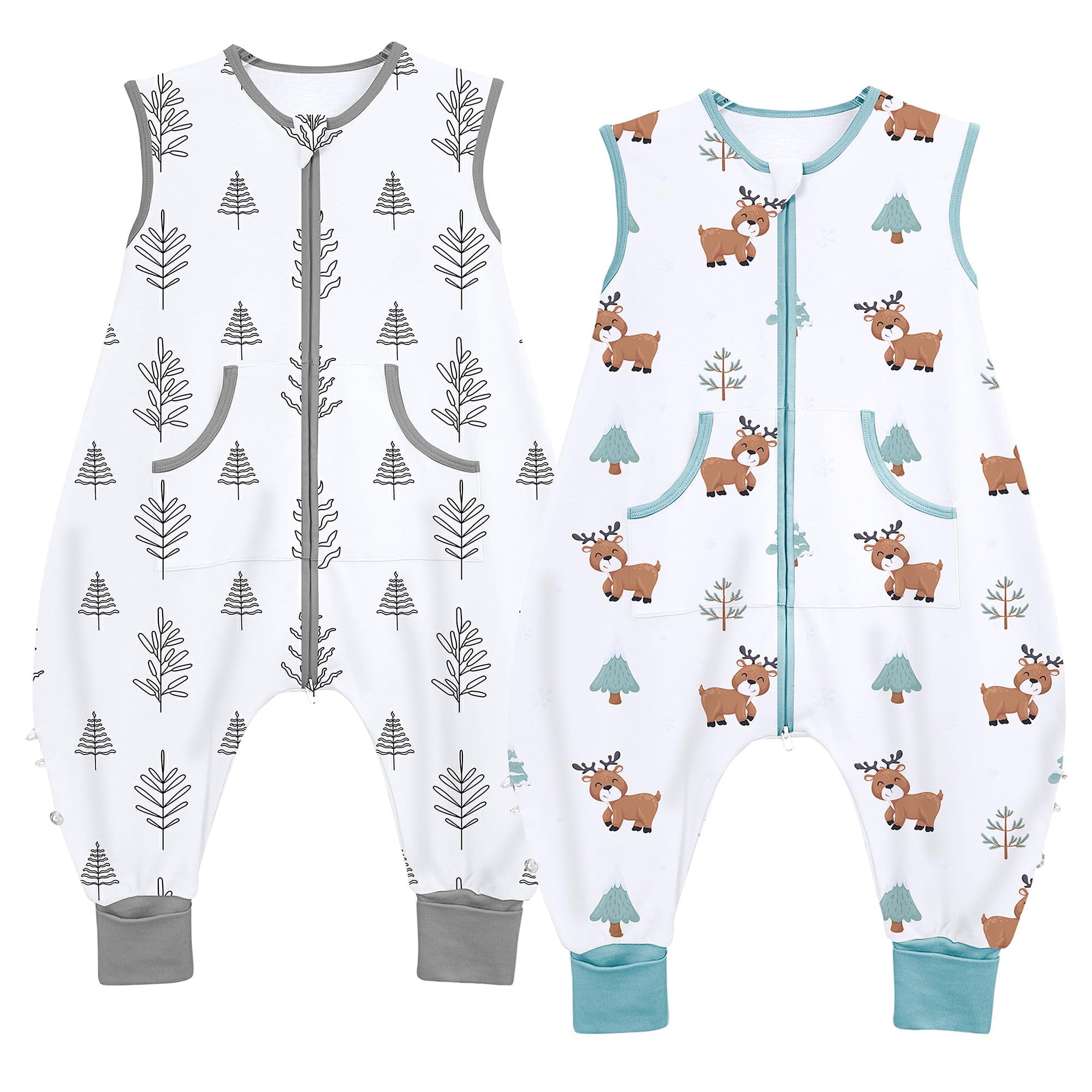 Toddler Sleep Sacks Sleep Sack 3T 4T 5T with legs Cozy comfy Baby Warable Blanket with 2-Way Zipper (3T-5T)