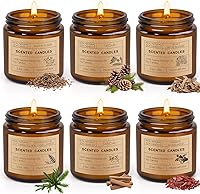 Kiytar 6-Pack Scented Soy Wax Candles - Long Lasting Aromatherapy Set with Man in Black, Sandalwood & More - Ideal Home Gifts for Women Men