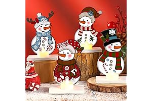 Zhehao 4 Pack Snowman Centerpieces for Tables