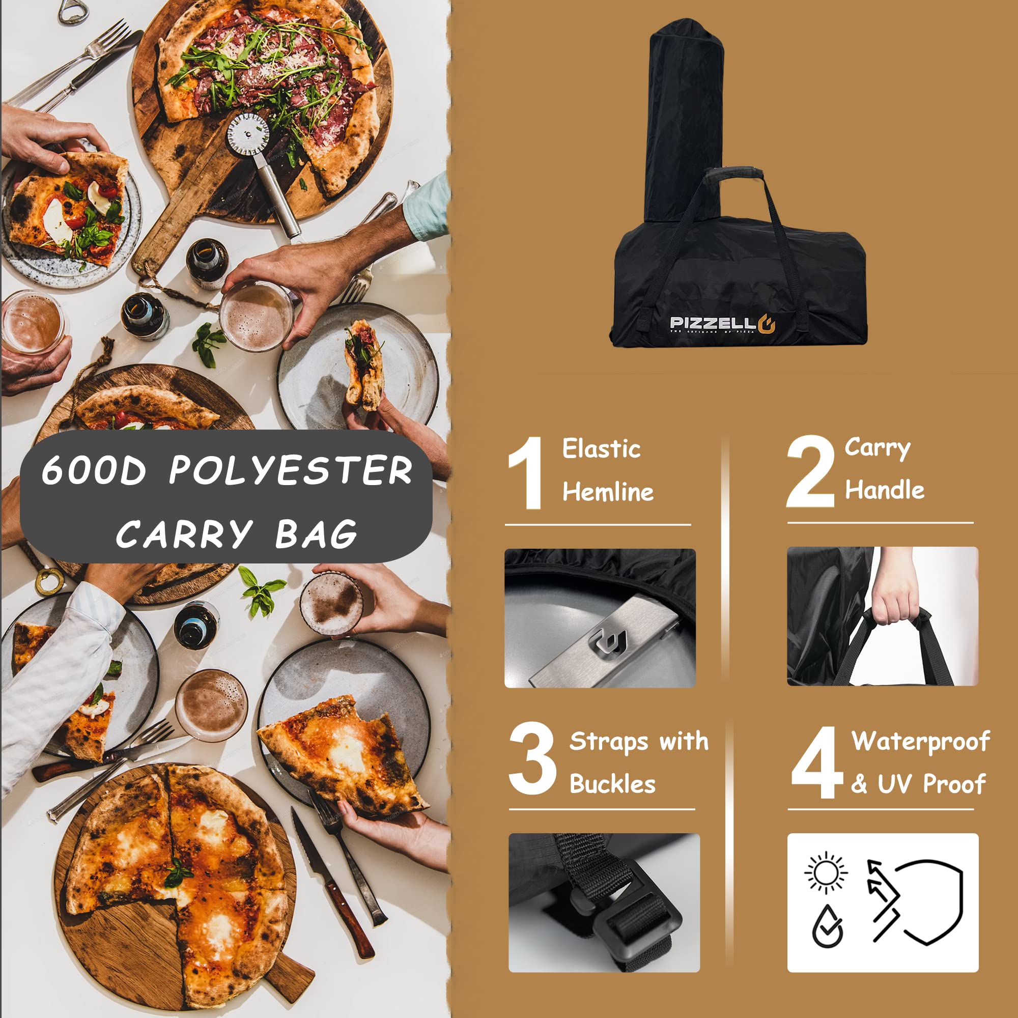 PIZZELLO 13" Propane Gas Pizza Oven Outdoor Wood Fired Pizza Ovens with