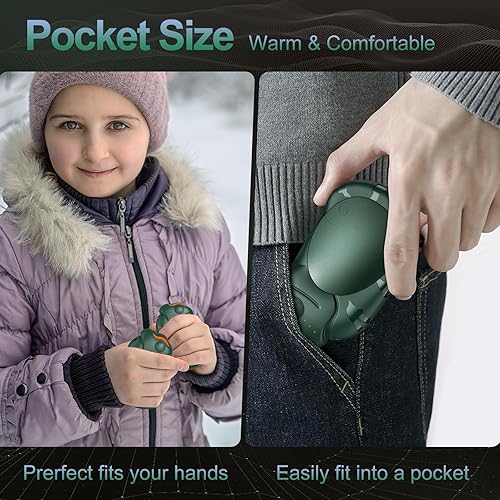 Miniatura 6 de Nodinsy Calentadores de manos recargables, paquete de 2, calentadores de manos eléctricos en forma de camaleón, hasta 20 horas, calentador de