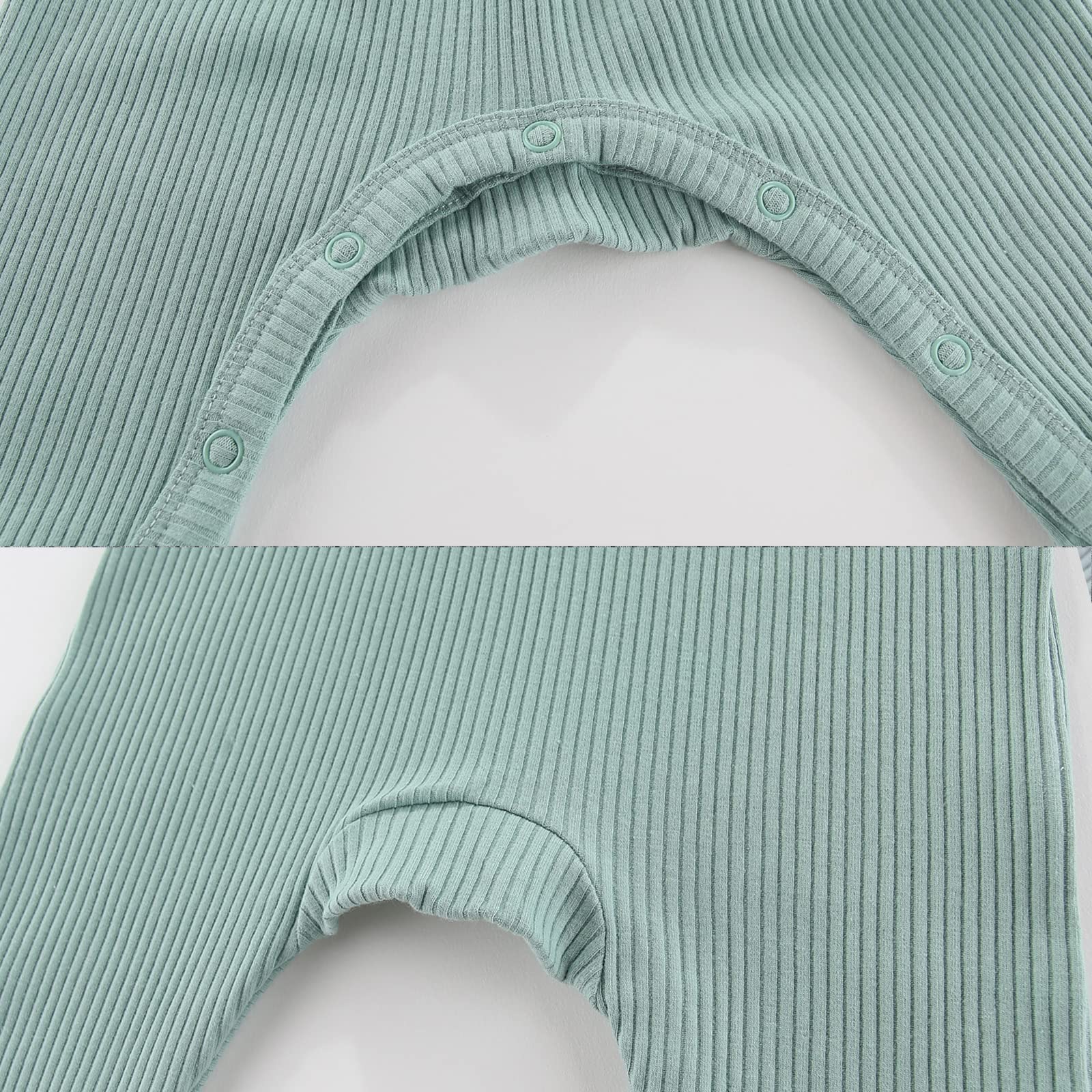 MAMIMAKA Mameluco de algodón para recién nacido, sin pies, pijama para bebés de 0 a 18 meses, paquete de 3