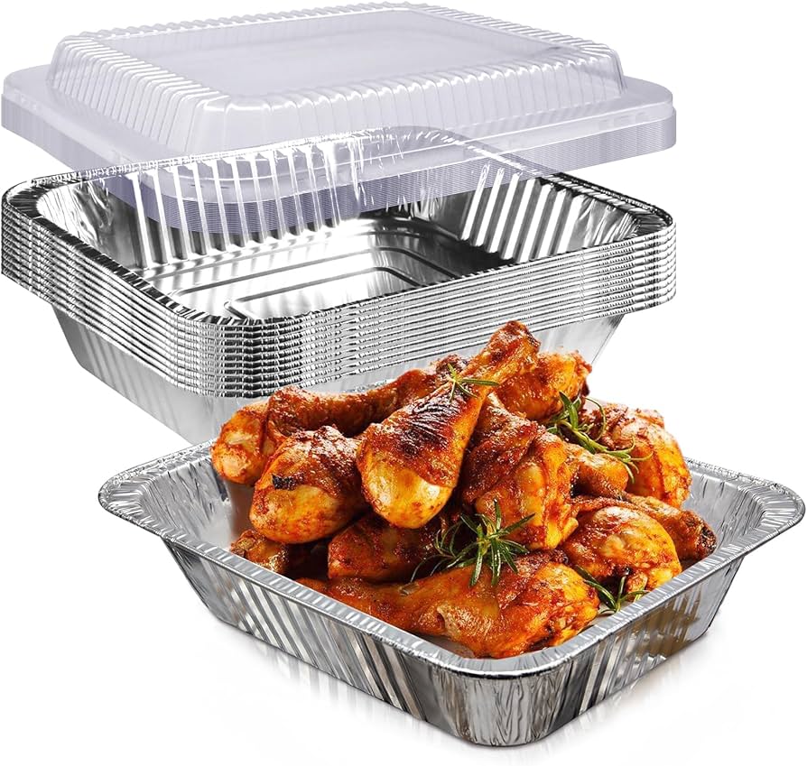 Amazon.com: YLT WAX 9x13 Disposable Aluminum Foil Pans with Clear