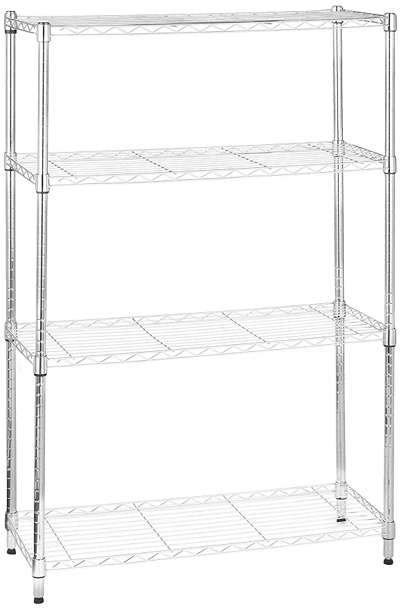 Amazon Basics 4Shelf Shelving Storage Unit, Metal Organizer Wire Rack