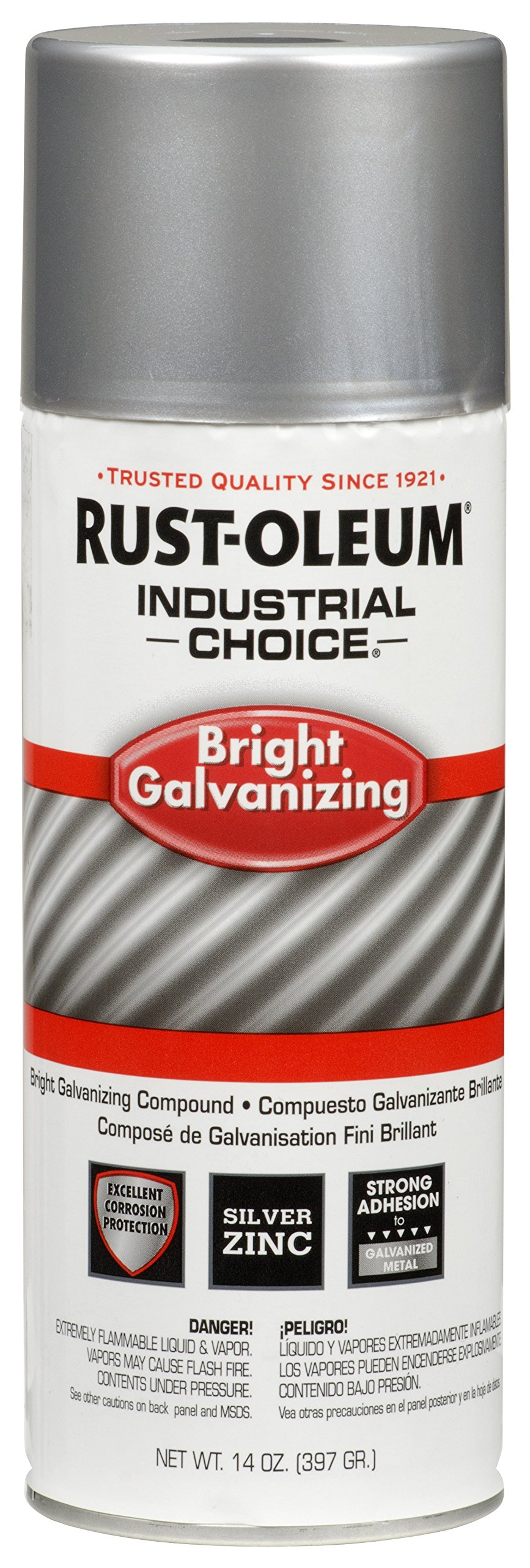 Rust-Oleum 244305 Bright 1600 System Galvanizing Compound Aerosol, 16 fl oz Container Size, Can (Pack of 6)