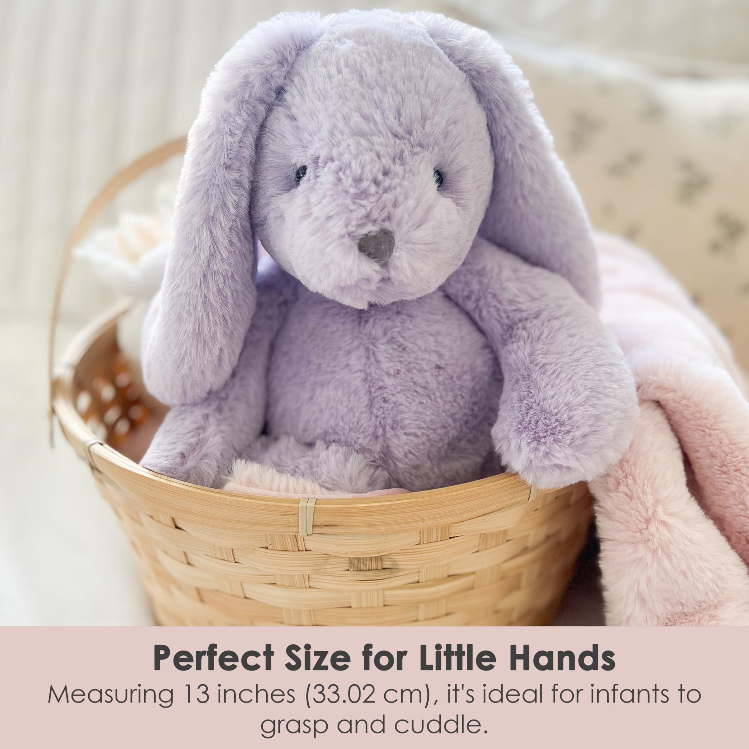 MON AMI Heather Bunny 13-Inch Stuffed Animal for Girls, Lavender, 13 inches - Image 3