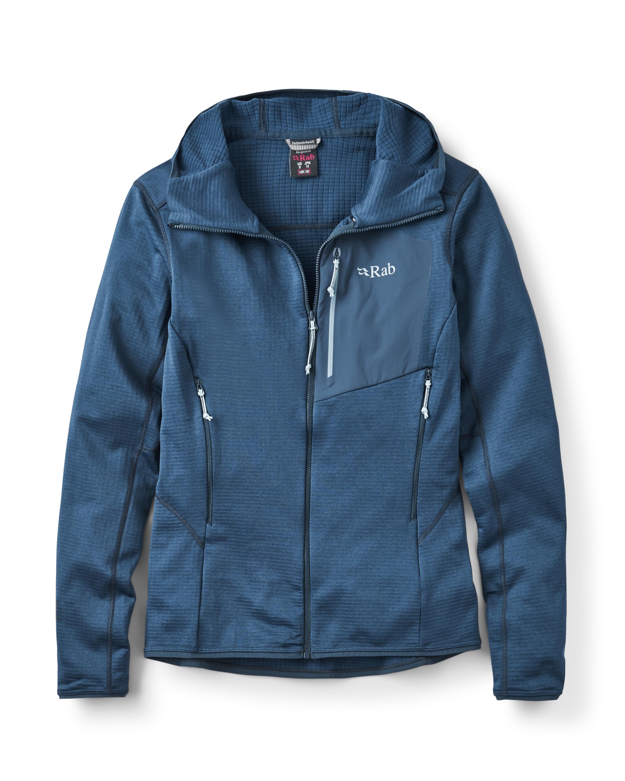 Rab Women's Tempest Blue ’S Ascendor Hoody - Full-Zip Fleece Coat For Climbing, Skiing, & Mountaineering - Large