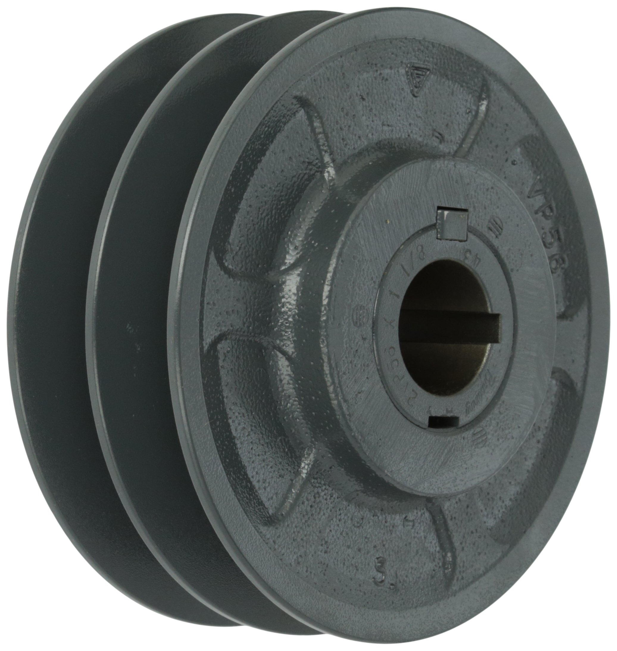 Browning 2VP56X 1 1/8 Variable Pitch Sheave, 2 Groove, Finished Bore, Cast Iron Sheave, for 3L, 4L or A, 5L or B Section Belt