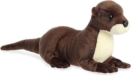 Aurora Adorable animal de peluche Grand Flopsie Sliddy River Otter, facilidad juguetona, compañeros atemporales, color marrón, 16.5 pulgadas