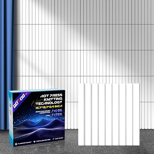 Paquete de 10 paneles de pared autoadhesivos grandes insonorizados de 15.7 x 15.7 x 0.4 pulgadas, paneles de espuma a prueba de sonido para paredes,