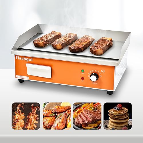 Miniatura 2 de Plancha eléctrica antiadherente de acero inoxidable con control de temperatura ajustable y sartén superior plana para cocinarparrilla sin humo en