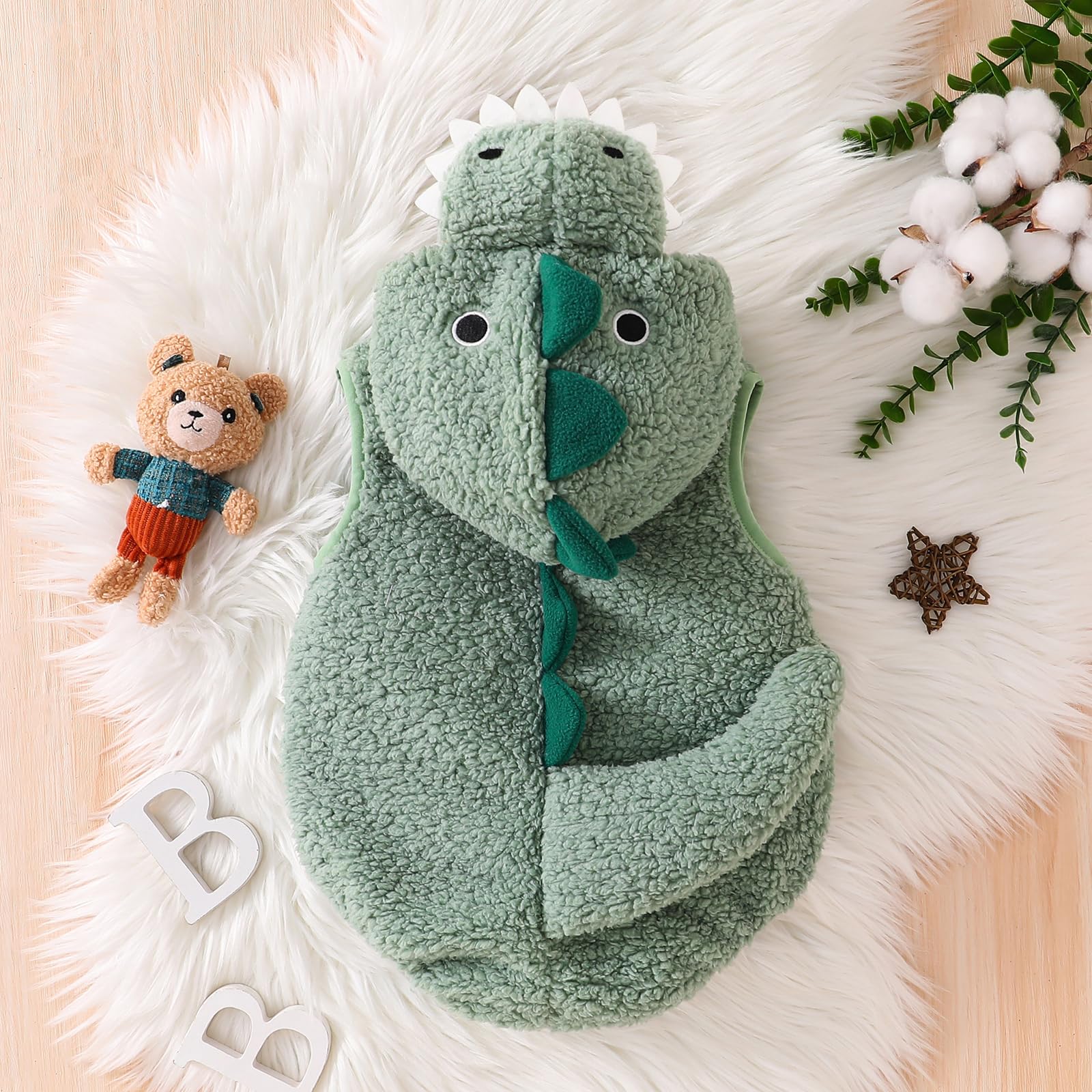 Baby Boy Girl Dinosaur Costume Cute Sleeveless Romper with Hat Newborn Infant Halloween Cosplay Clothes