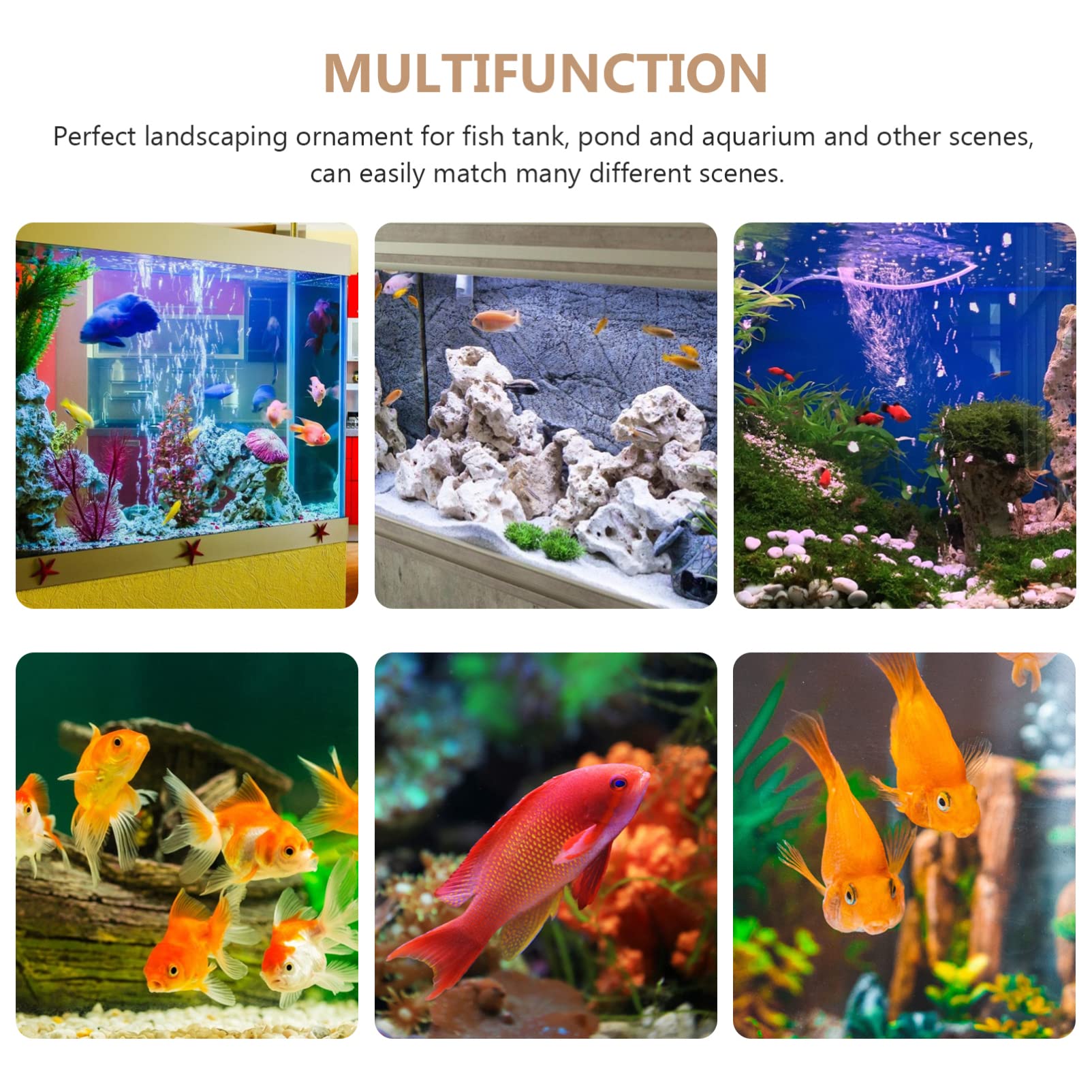 Yardwe 2St Aquarium Landschaftsgestaltung Flucht Panzer Lüfter Luft Wasser Teich Buntbarsch Keramik Figuren Aquarium Zubehör Keramik Dekoration -Ornamente Dekoration Beige