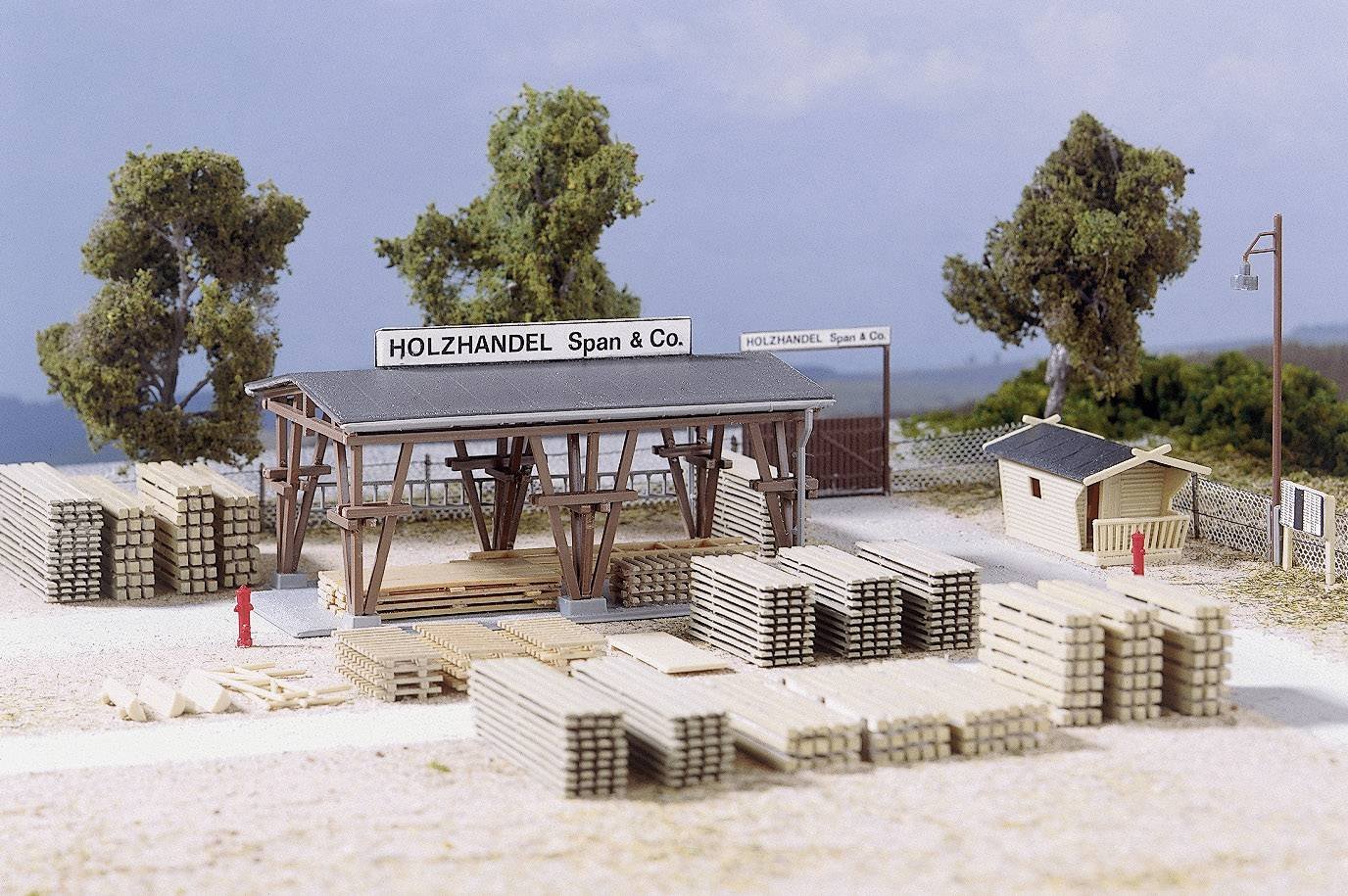 Auhagen 11353 Lumber Yard Span and Co Modelling Kit, Mehrfarbig